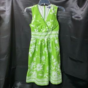 Fitted Green Chadwicks dress with white flowers